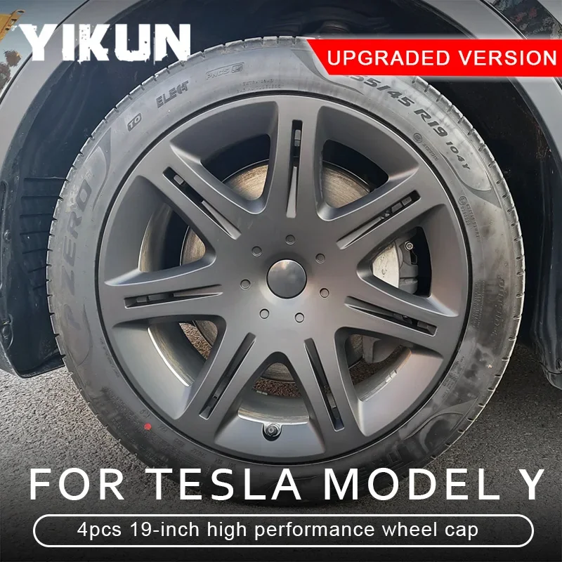 4PCS HubCap for Tesla Model Y 19 Inch Performance Wheel Caps Automobile Replacemen Hub cap Full Rim Cover Accessories 2018-2024