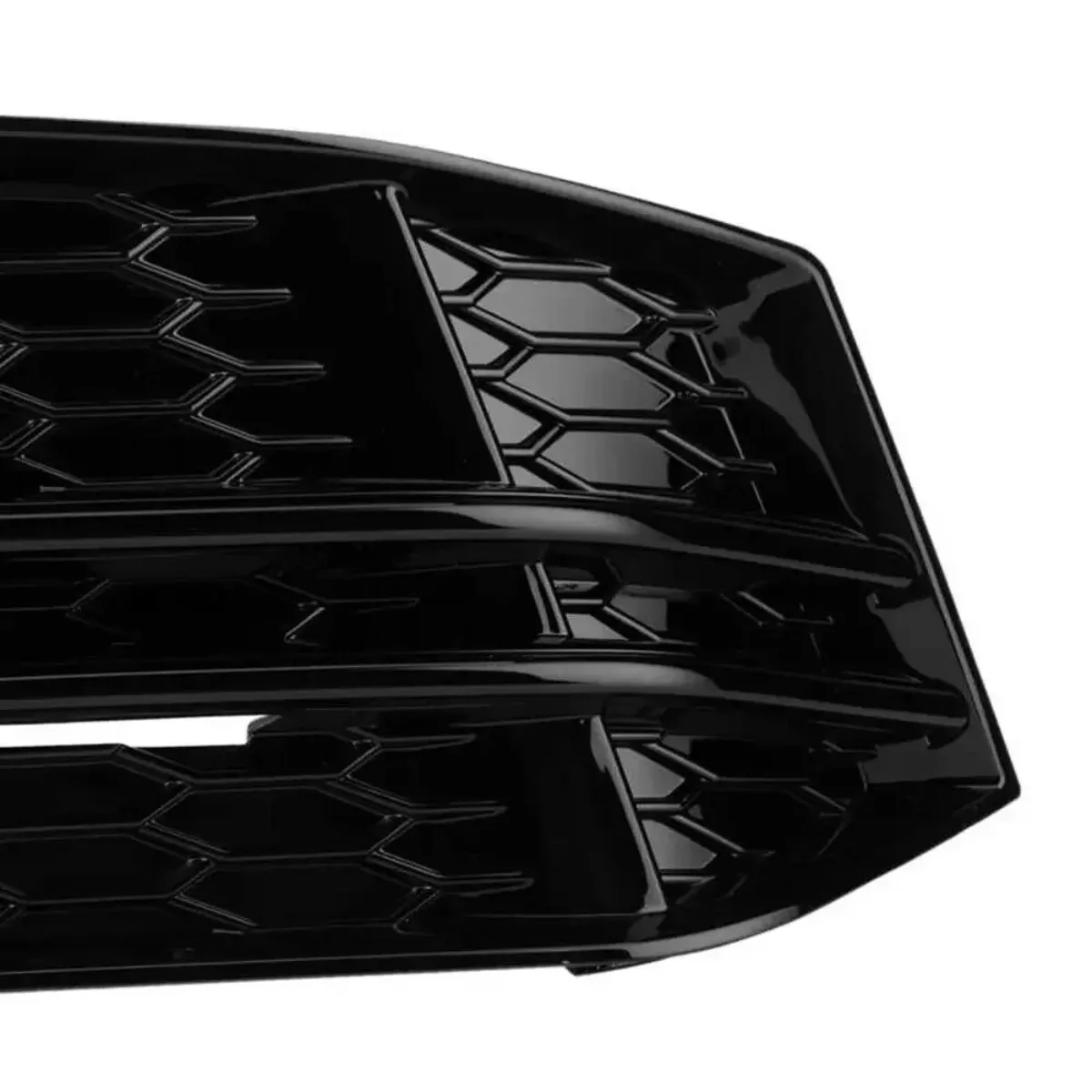 8W0807682 For Audi A4 B9 S-LINE 2016~2018 Pair Car Gloss Black Honeycomb Front Bumper Fog Light Grille Lower Grill Bezel Cover view 5