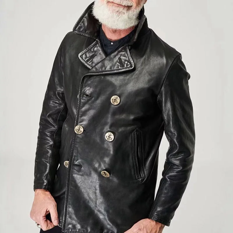 S1250 Asian Size Super Top Quality Genuine Italy Sheep Leather Classic Durable Stylish Jacket