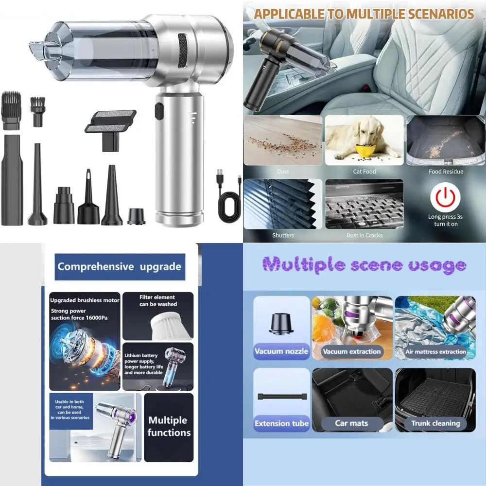 مكنسة كهربائية محمولة للسيارة مع فلتر قابل للغسل، متوافقة مع موديلات جيتا 2019-2024، طاقة طويلة الأمد للتنظيف الفعال