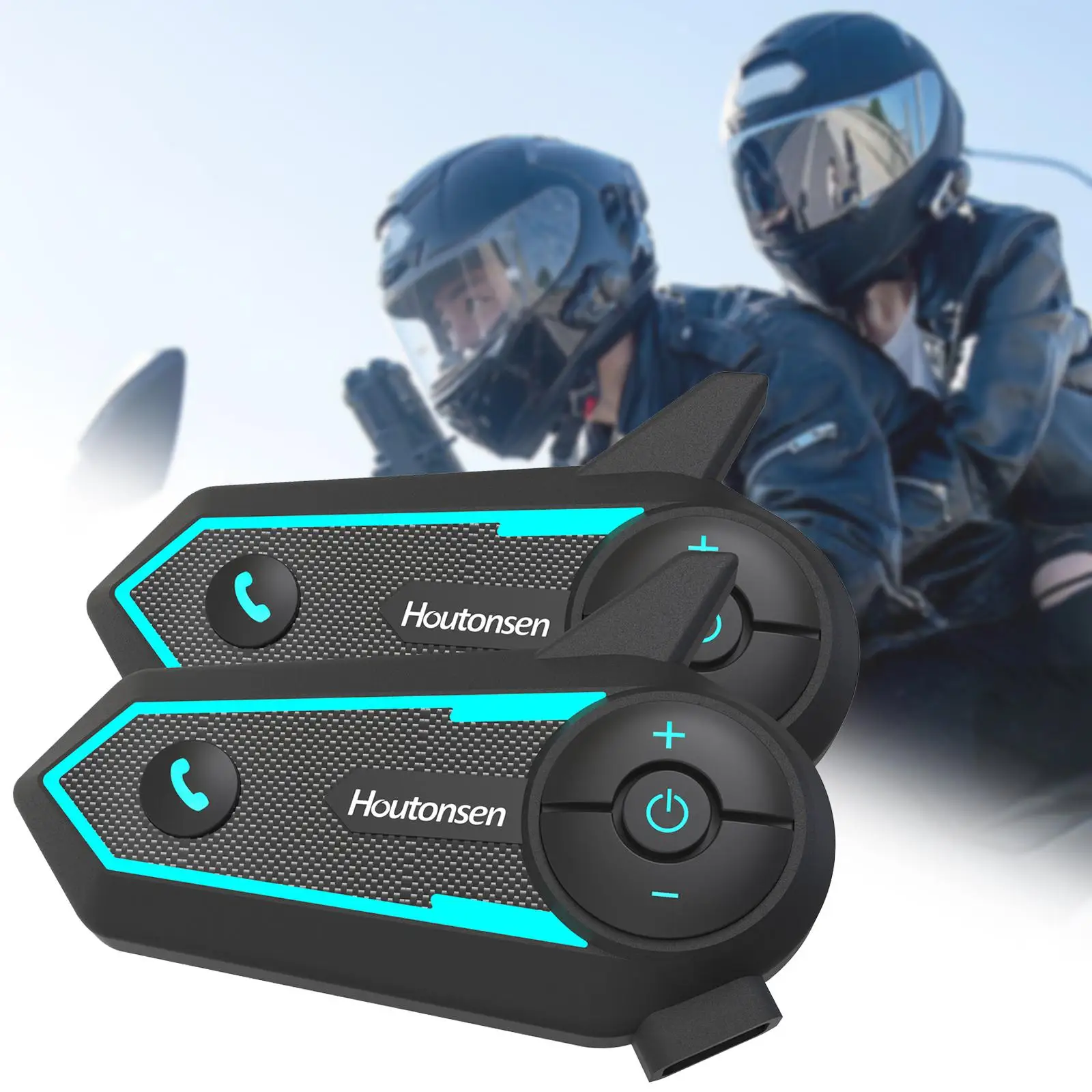 Motor Bluetooth-intercomheadset Ingebouwde microfoon Helmhoofdtelefoongroep Helmcommunicatiesysteem voor skisport