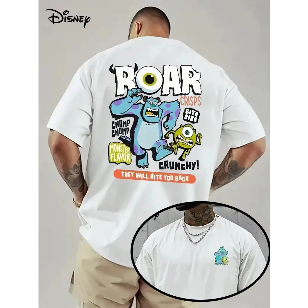 Мужская футболка с рисунком компании Disney Monster Power Company, летняя модная мужская футболка из чистого хлопка, детская одежда, футболка Y2k Woman