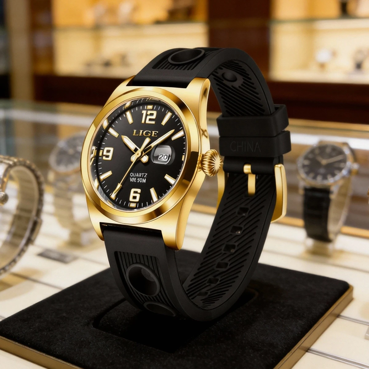 LIGE Men's Luxury fashion watches quartz watches square watches watches simple leisure watches Men's Sports Watches Male Relojs