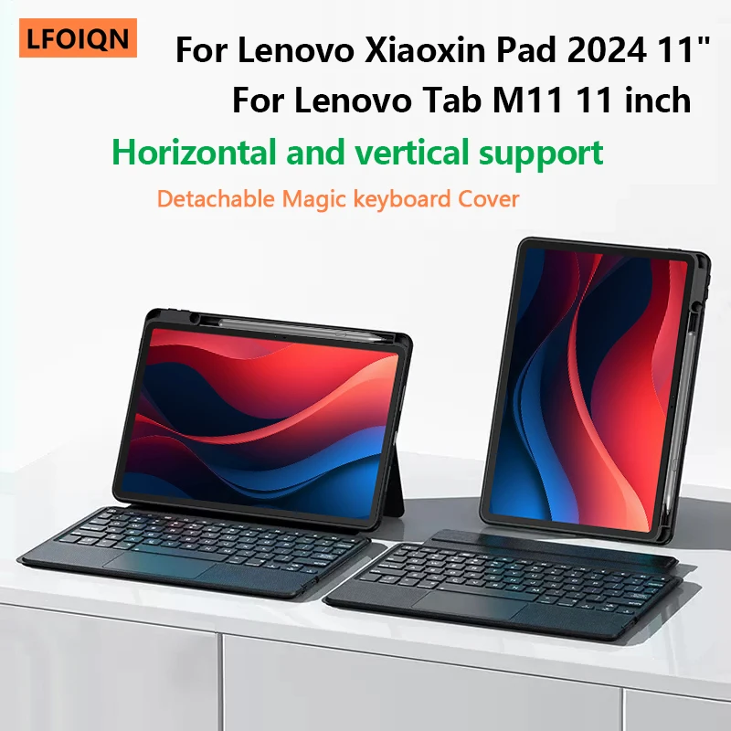 Abnehmbare Tastaturabdeckung für Lenovo Tab M11 11 Zoll TB-330FU Hülle für Lenovo Xiaoxin Pad 2024 11 TB-331FC 11 Zoll TrackPad-Tastatur