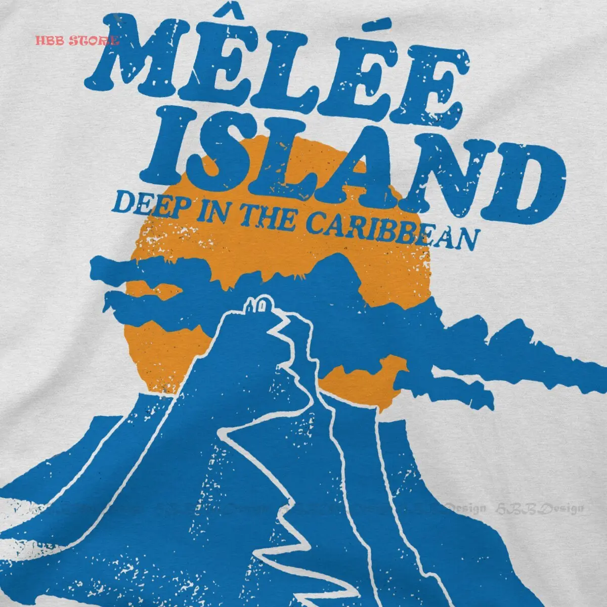 Retro Mountain Sun TShirts Monkey Island Game LeChuck Elaine Guybrush Male Harajuku Pure Cotton Streetwear T Shirt O Neck