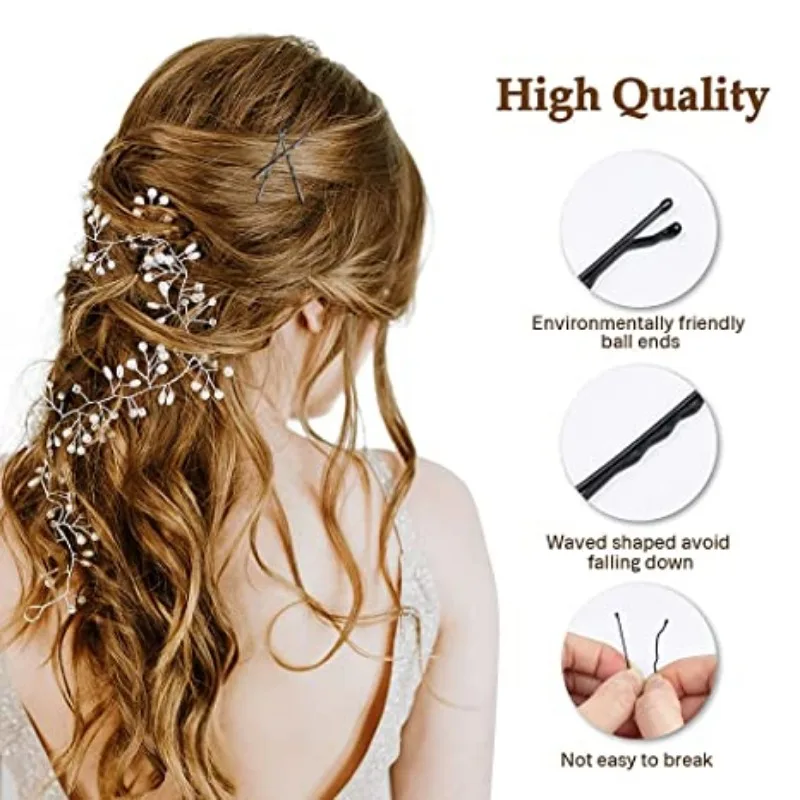 60/120pcs Black Hairpins For Women Hair Clip Lady Bobby Pins Invisible Wave Curly Bride Disposable Hairgrip Barrette Hair Clips