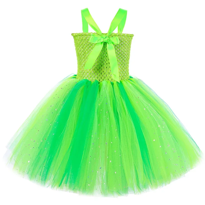 Hn8 cintilante lavanda flor trajes de fadas para meninas verde tinker bel vestidos de princesa com asas crianças aniversário ballet tut) 4dc