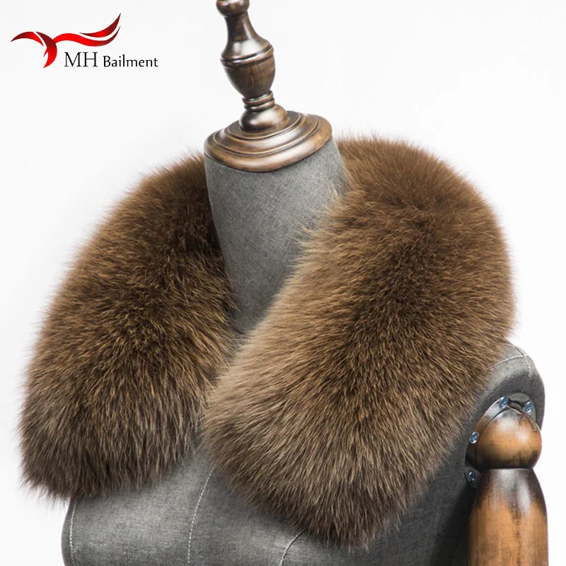 Winter 100% Natural Real Fox Fur Scarf Square Collar For Men Neck Warm Thick Scarves Luxury Fox Fur Shawl Male Jackets Coat