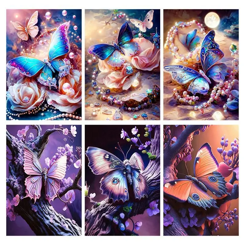 GATYZTORY Paint By Numbers Pearl Butterfly Drawing On Canvas HandPainted For Adults Picture By Numbers Kits Home Decor DIY Gift