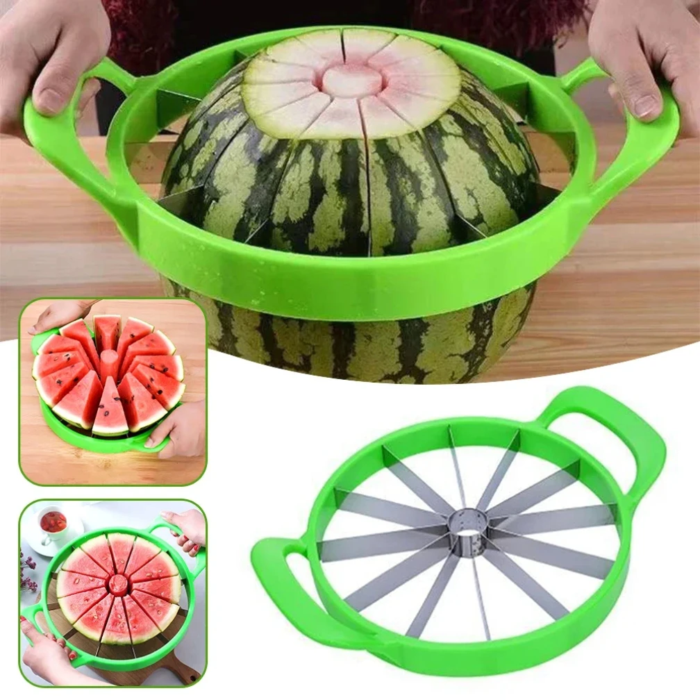 

Manual Watermelon Slicers Cutter Stainless Steel Creative Labor-Saving Fruit Slicing Tool Large Fruit Dividers Kitchen Gadgets
