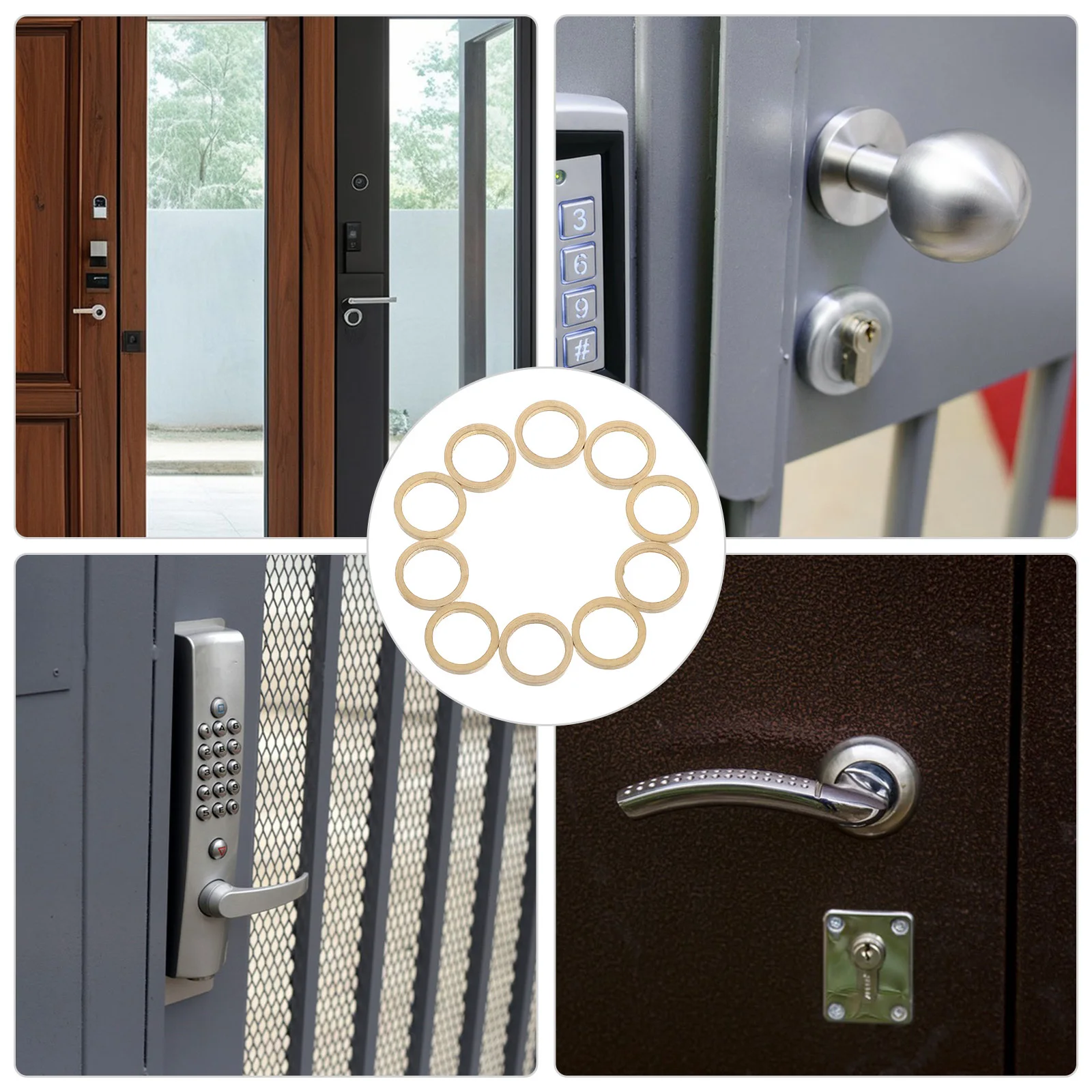 10 قطعة مجموعة غسالات النحاس الثقيلة الباب المفصلي جوانات عملية سلسة خزانة انزلاق تعزيز النحاس طوقا #5