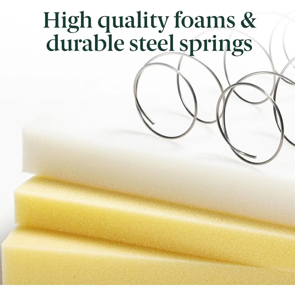 مرتبة إسفنجية ونابض هجينة مقاس 6 بوصات [إصدار جديد]، مزدوجة، متوسطة الصلابة، دعم متين، رغوة وأقمشة آمنة معتمدة، حصيرة