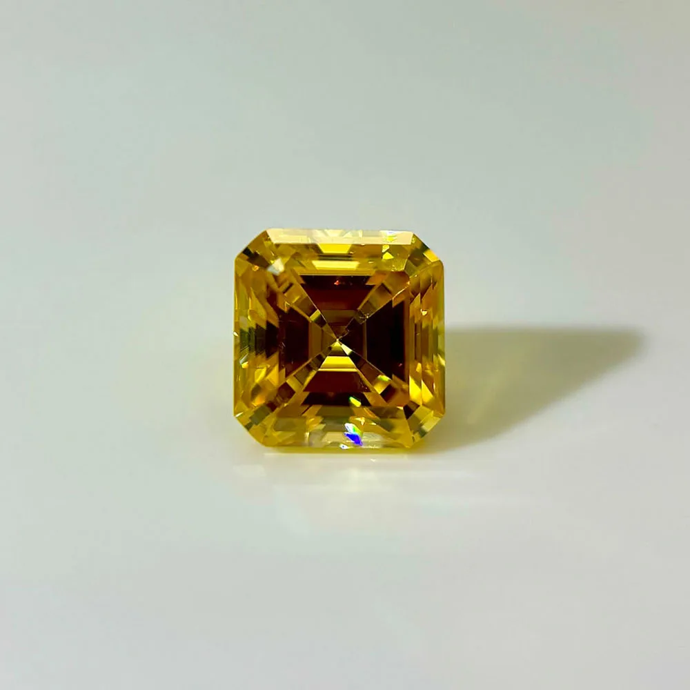 

Real 1-5 Carats Yellow Color Moissanites Jewelry Asscher Cut Loose Gemstones Stone For Diamonds Ring