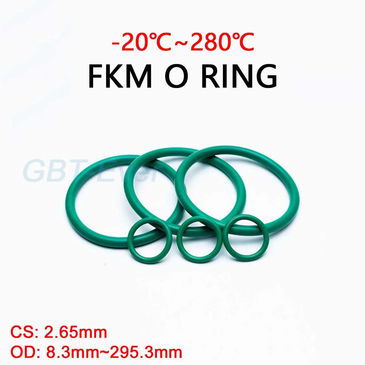 

FKM Green Fluorine Rubber O Ring CS 2.65mm OD 8.3mm~295.3mm O-Rings Sealing Gasket Washer Oil Resistant Acid&Alkali Resistant