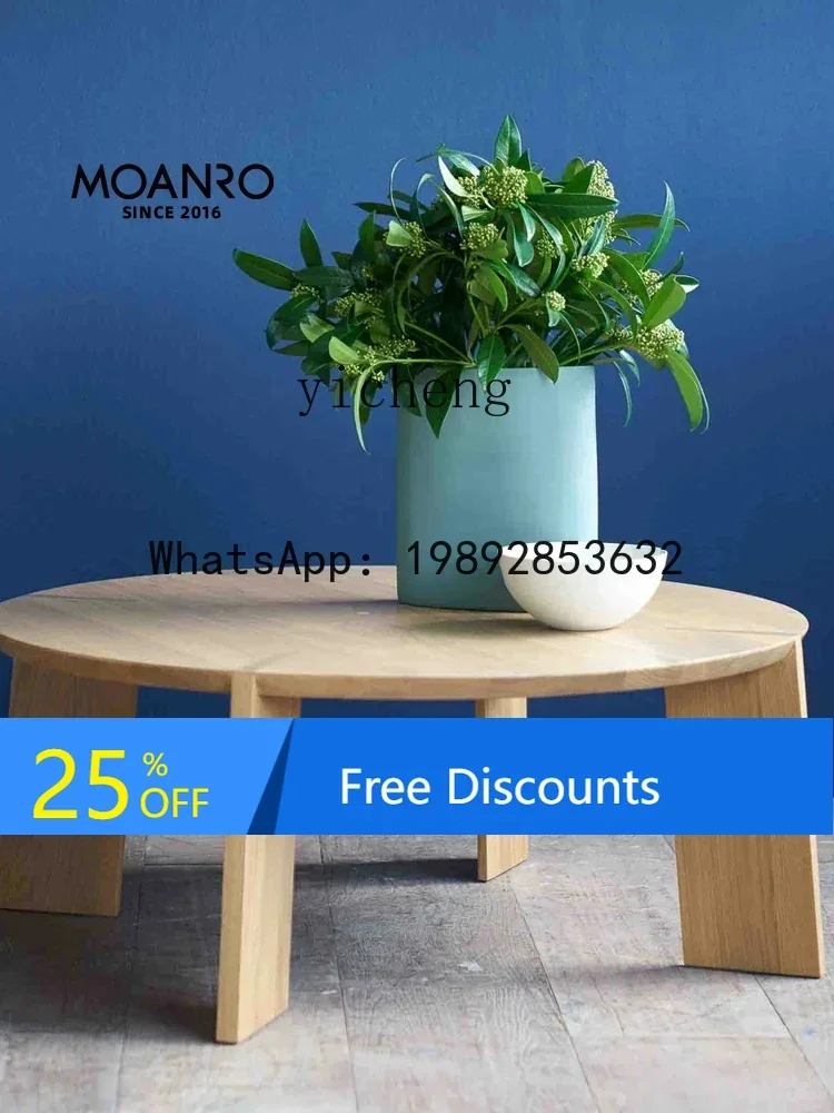 

LYY Coffee Table Simple Oak round Living Room Home Small Apartment round Table Combination