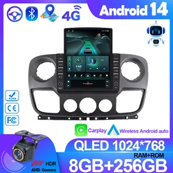 Android 15 Multimedia For Renault Master Nissan NV400 Opel Movano 2010 - 2021 Car Player GPS Stereo Navigation Auto Radio Screen