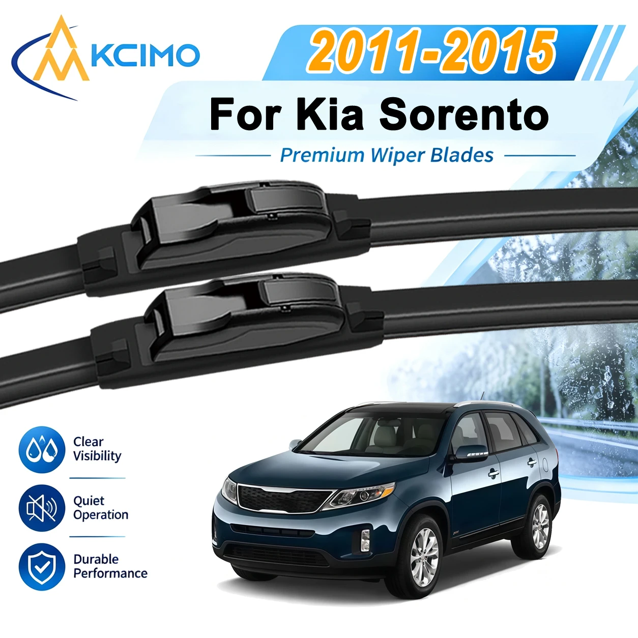 Durable Front Wiper Blades 2pcs/set For Kia Sorento XM 2011-2015 Car Windshield Rain Wipers Auto Replacement Refills