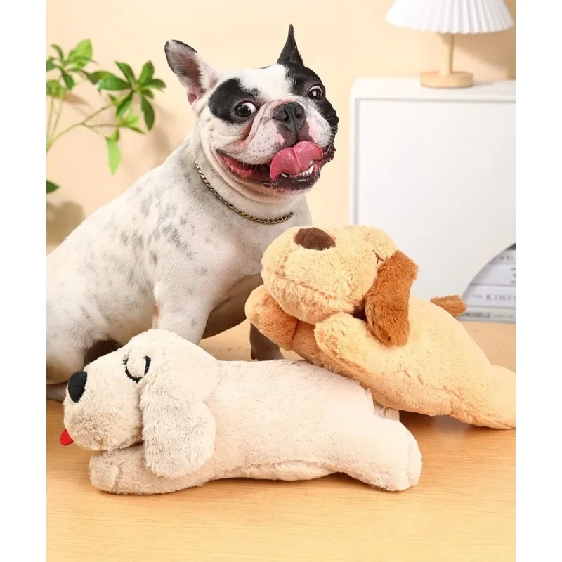 Snuggle Puppy Heartbeat Stuffed Toy for Dogs Pet Anxiety Relief and Calming Aid Comfort Toy for Behavioral Training Pet Toys