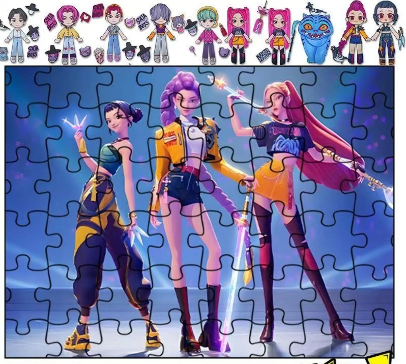 

KPop Demon деревянный пазл аниме периферийные детские творческие игрушки ручной работы DIY мультфильм сборка головоломки