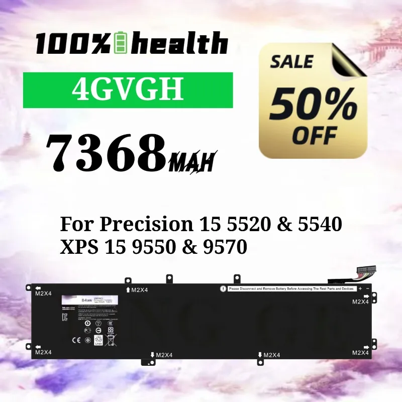 

4GVGH 7368mAh Laptop Battery for Dell Precision 15 5520/5540/XPS 15 9550 Lithium Rechargeable Battery