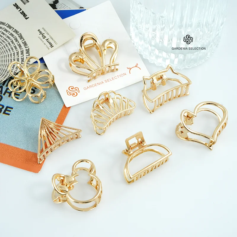 5CM European and American gold grab clips, fashionable women's popular grab clips, popular hair accessories