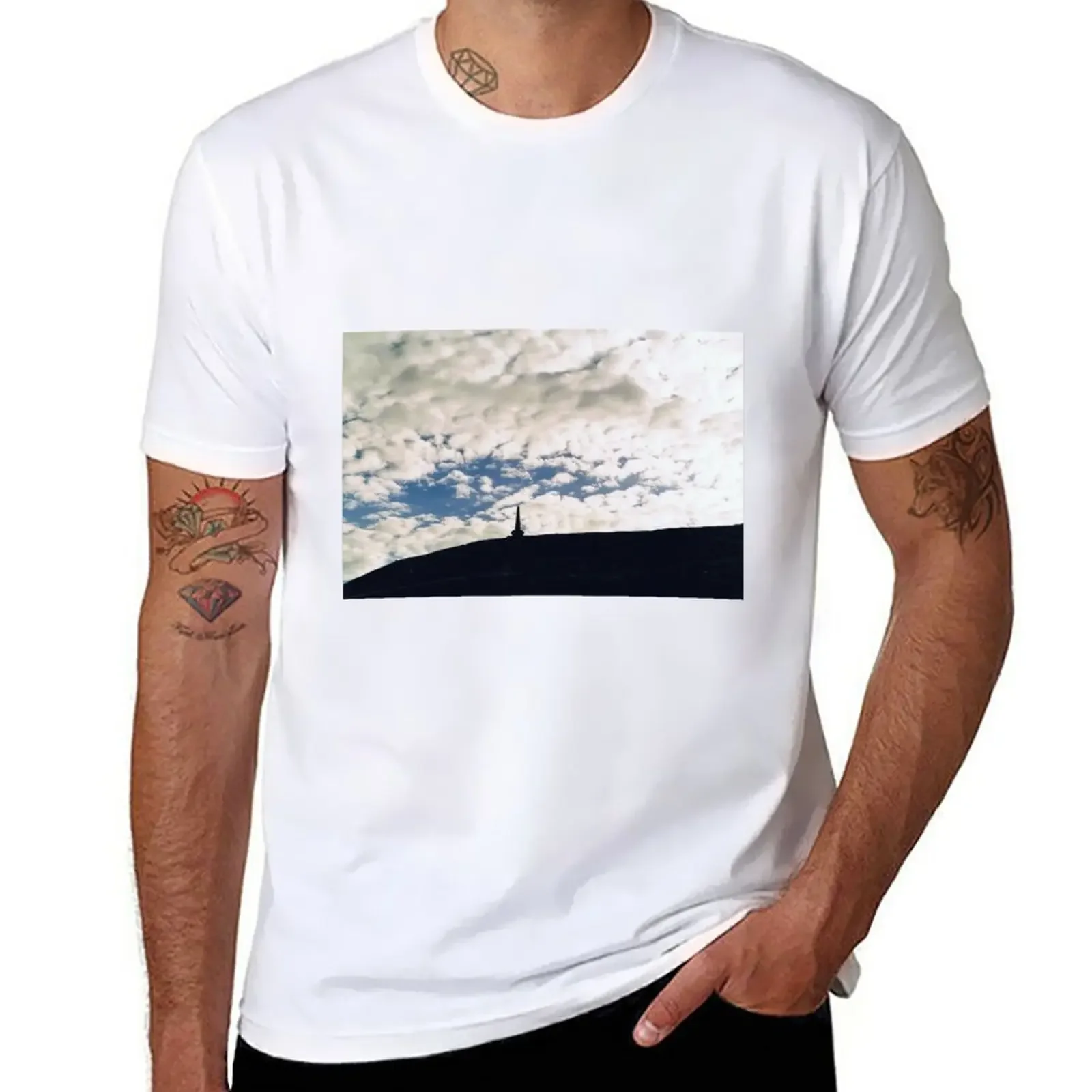 Stoodley Pike, Skies T-Shirt Short sleeve tee oversizeds funny t shirts for men