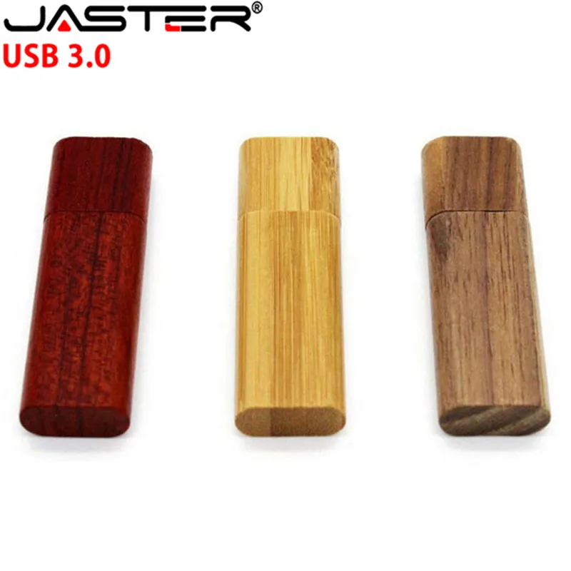 JASTER-pendrive USB 3,0 de madera de bambú, pendrive personalizado, 8GB, 16GB, 32GB, 64GB, regalo