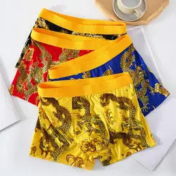 2024 Men Dragon Boxer Briefs Underwear Year Of The Dragon Boxer Briefs Mid-rise Graphene Dragon Pattern Boxer Shorts Men Boxers