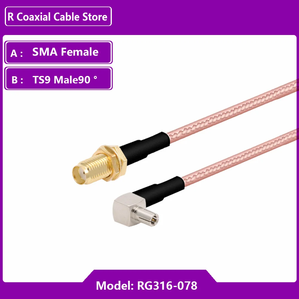 1 قطعة SMA ذكر أنثى إلى CRC9/TS9 ذكر90 °   التبديل RF محوري RG316 كابل 3G مودم موزع إنترنت واي فاي هوائي تمديد الحبل البلوز Pigtal