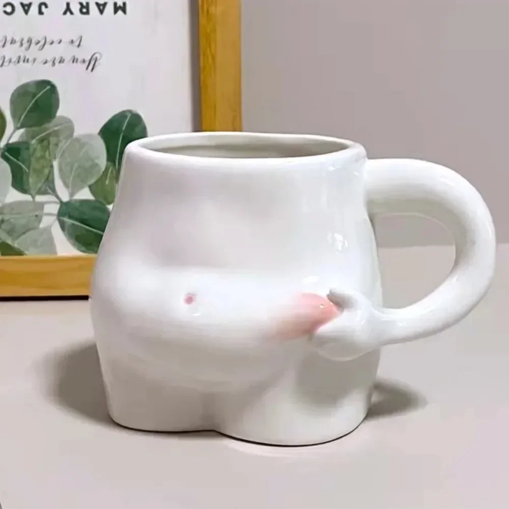 320ml High-capacity Creative Cute shape Coffee Mugs Ceramic Porcelain Funny Creativity Art Body Belly cups Home Decoration Gifts