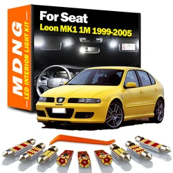 MDNG 14Pcs Sun Visor Lamp For Seat Leon MK1 1M 1999 2000 2001 2002 2003 2004 2005 LED Interior Dome Map Door Light Kit Car Bulbs