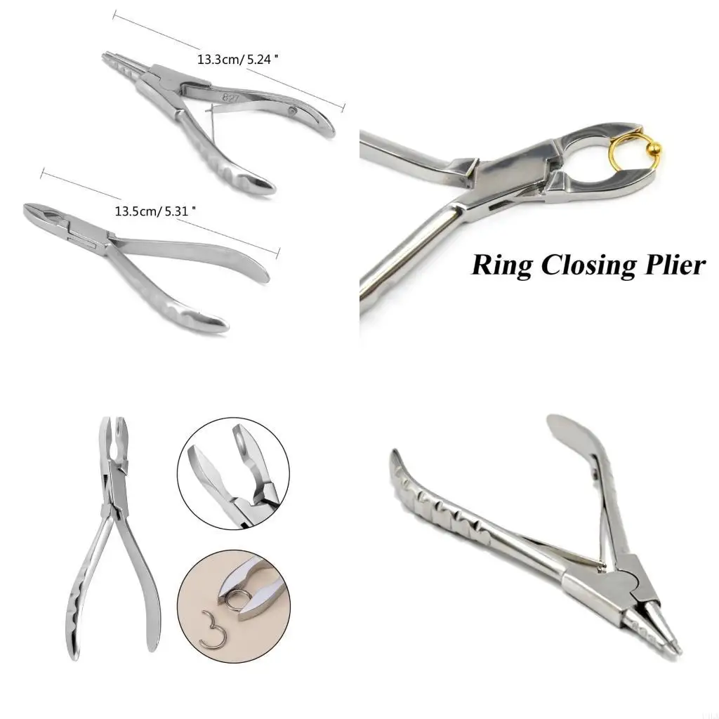 U4LA Stainless Steel Piercing Plier Professional Rings Opening Tool Closing Plier Jewelry Body Nose Ear Lip Rings Puncture