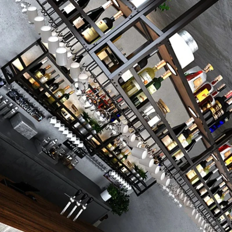 

Kitchen Houses Bar Cabinet Industrial Metal Modern Square Upside Down Cabinets Living Room Coffee Bar Whiskey Showcase Furniture