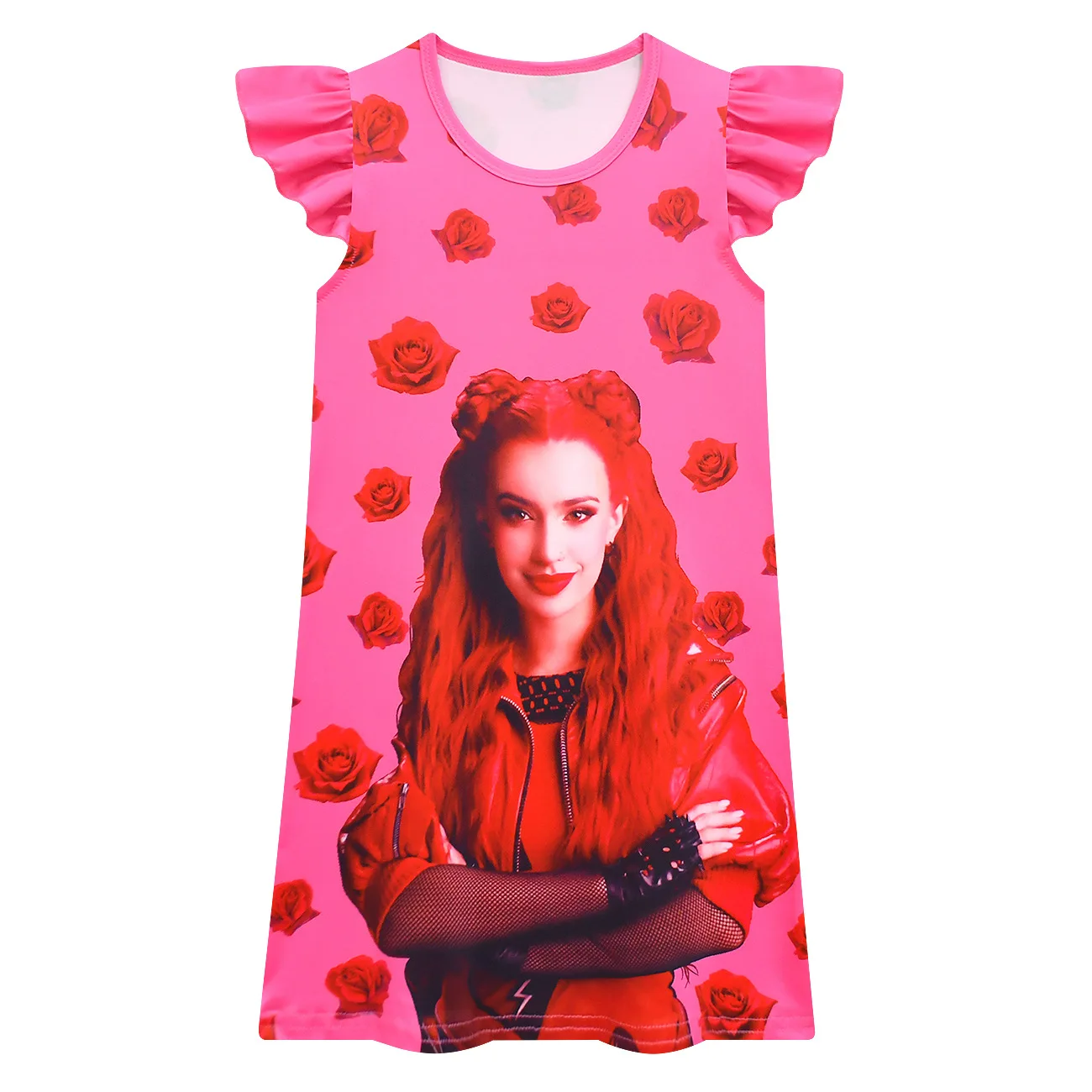 Movie Descendants 4 Princess Dresses Kids Girls Summer The Rise of Red Cosplay Costume Cartoon Pajamas Children Birthday Vestido