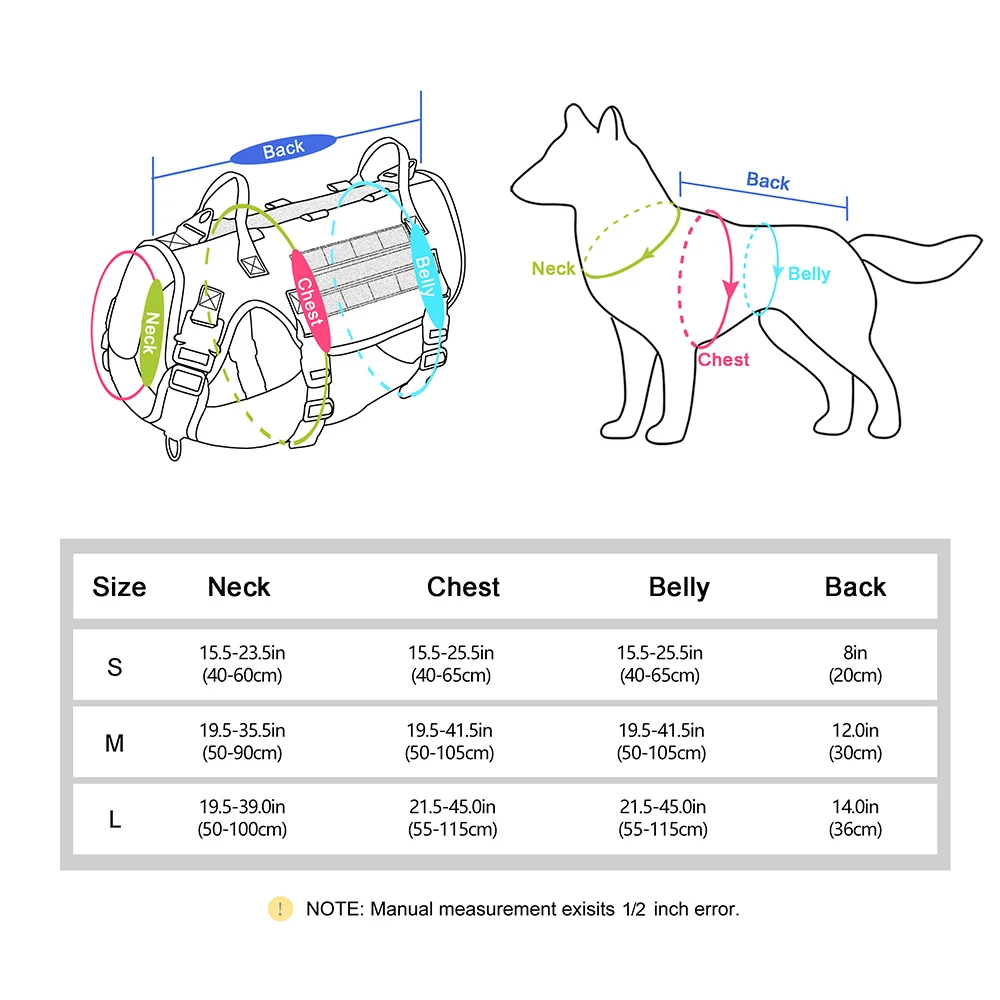 Nylon Tactical Dog Harness Military Dogs Vest Durable Pet Training Harnesses With Flags For Medium Large Dogs Golden Retriever_voghion.com