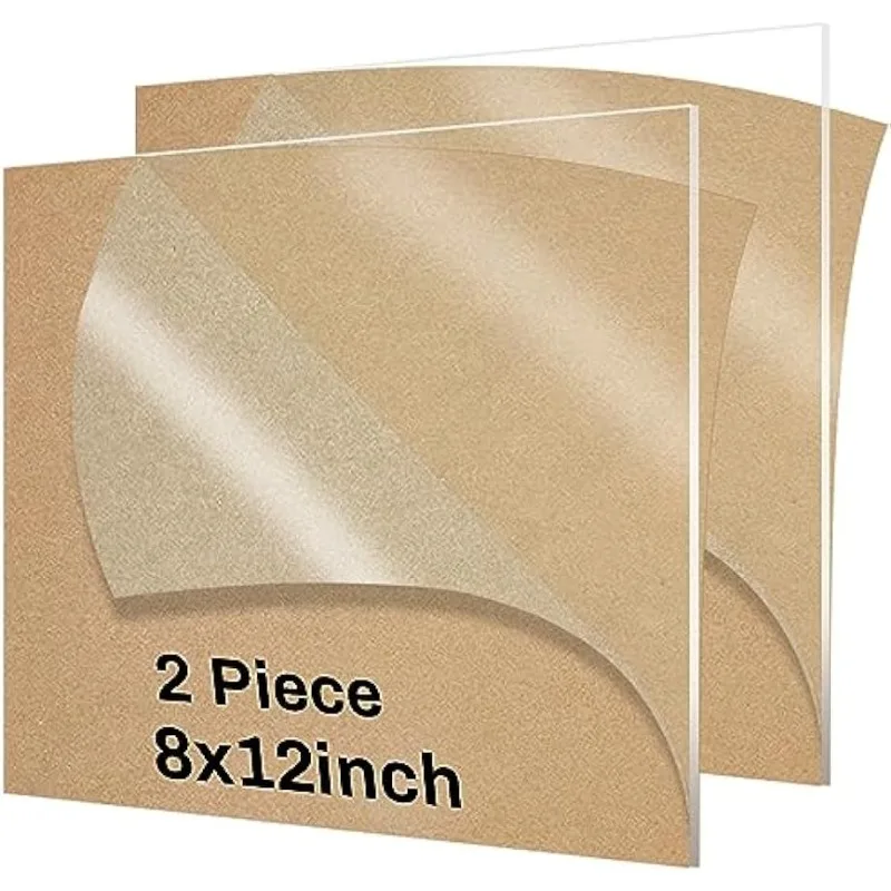 2 Pieces  Plexiglass Sheet High Transparency Acrylic Sheet  Signs, Photo Frames, DIY Display Projects, Easy to Cut and Install