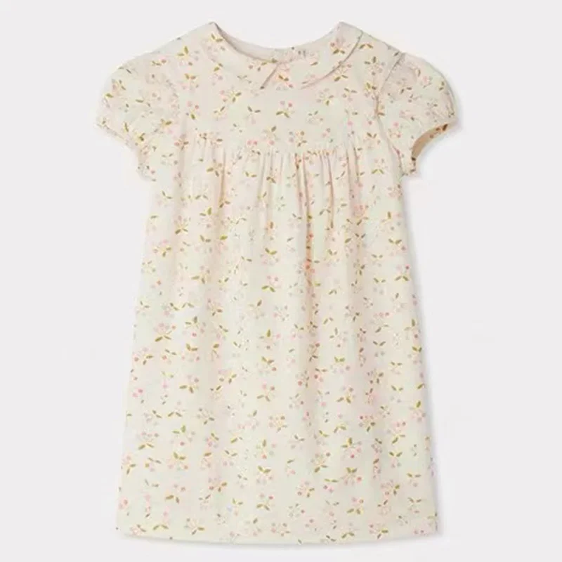 PRE-SALE(ship April) 2025 BP Autumn Floral Dress Girl Printed Shirts & Skirt Suit Toddler Girls Clothes Birthday Party Dress