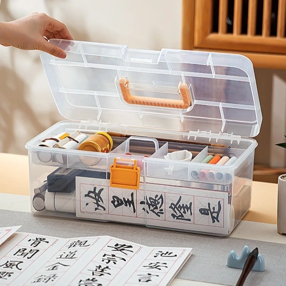 

Portable Plastic Hardware Tool Box Transparent Toolbox Tool Storage Box with Dividers Household Parts Box