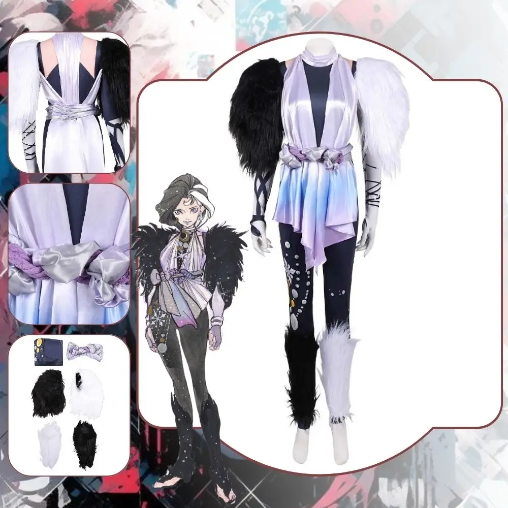 

Rivals Luna Snow Cosplay Women Costume Disguise Jumpsuit Shawl Fancy Dress Up Roleplay Outfits Halloween Carnival Party Suit