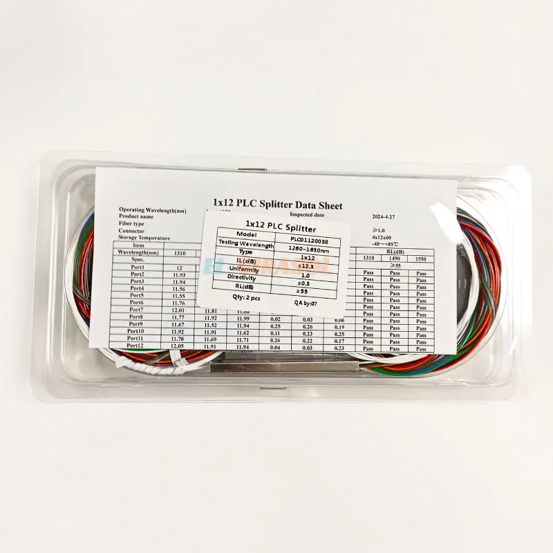 1X3 1X6 1X12  Fiber Optic PLC Splitter Without Connector 0.9mm 4-10Pcs/Lot  Optic PLC Splitter  White/ Color FTTH