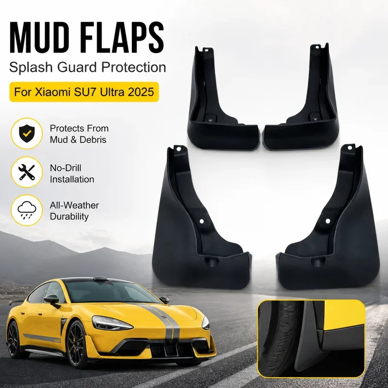 Mud Flaps for Xiaomi SU7 Ultra 2025 - No-Drill Splash Guards Car Mudflaps Splash Mud Flaps Front Rear Wheel Fender Flare Auto