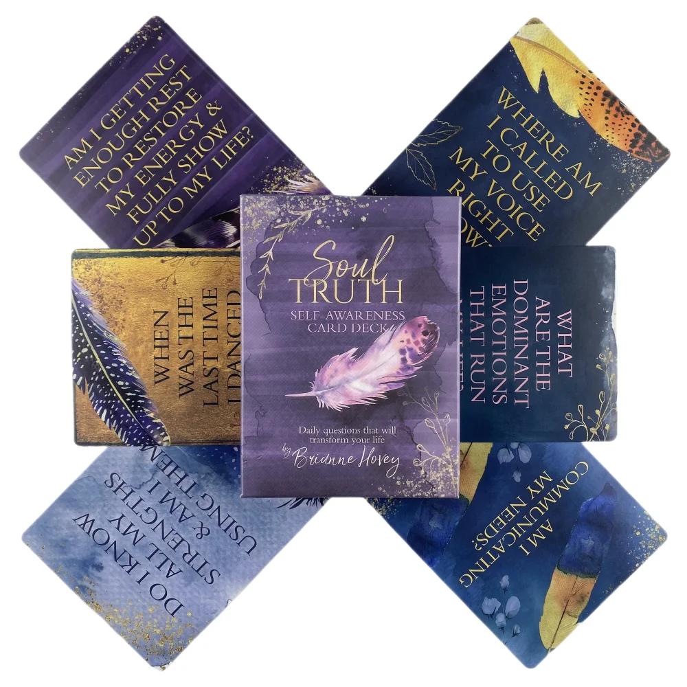 Jeu de cartes d'auto-connaissance Soul Truth, questions quotidiennes qui transformeront votre vie, cartes de tarot et d'oracle