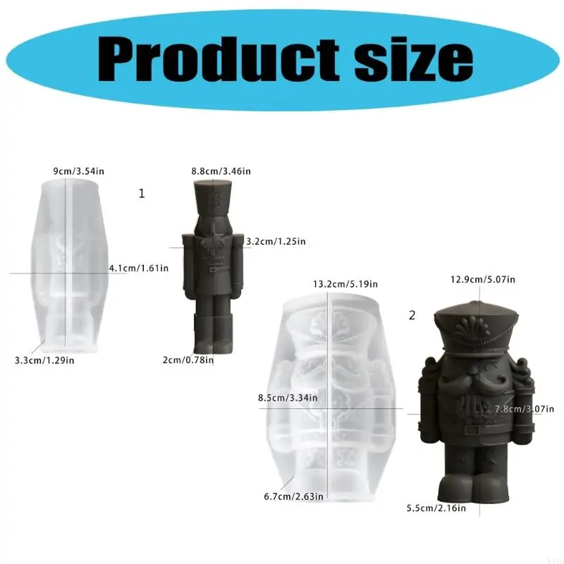 X4YA柔軟で再利用可能なシリコン型キングソルジャーシェイプ装飾型クラフト用