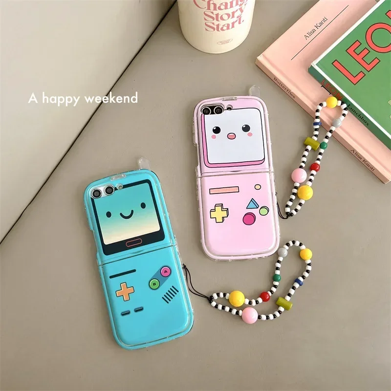 

Cartoon Gamepad Phone Case for Samsung Galaxy Z Flip 6 5 4 3 Protective Back Cover for ZFlip4 ZFlip5 ZFlip6 Case Shell