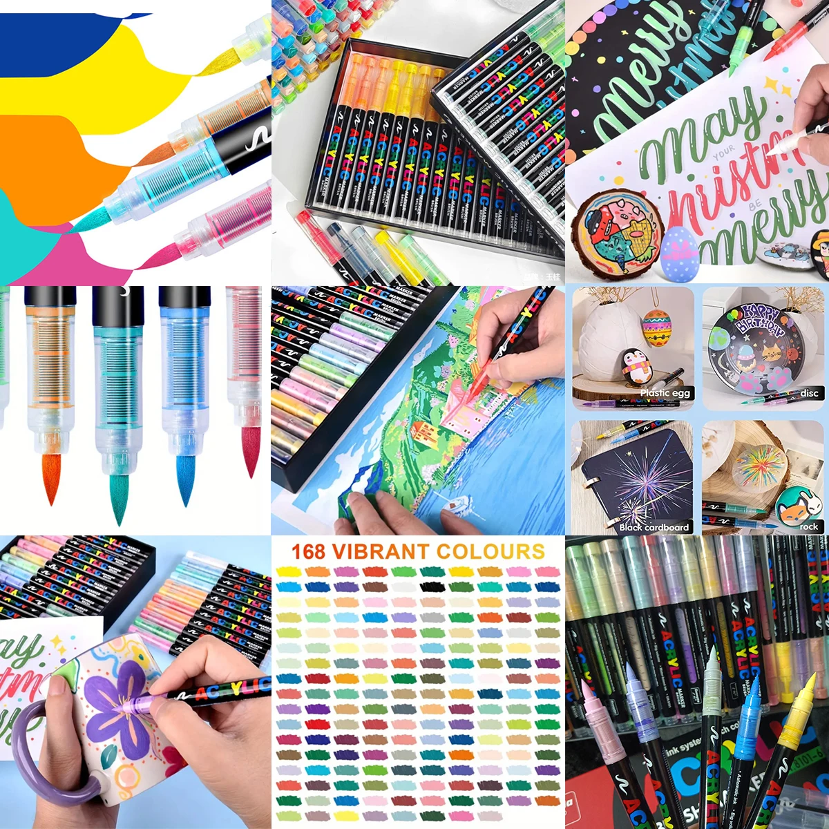 Guangna 8101 Liquid 100-Color Soft-Tipped Acrylic Pen Colorless Stackable DIY Graffiti Art Brush