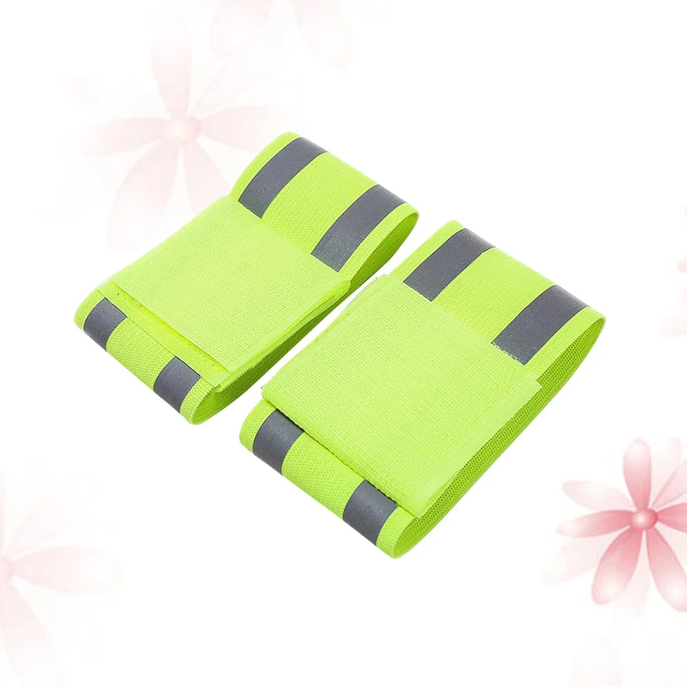 

2Pcs Reflective Wristbands High Visibility Safety Gear for Runners Outdoor Events Fluorescent Armband Party Favors