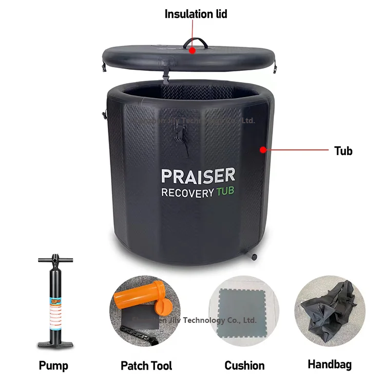 오벌 홈 피트니스 420리터 성인용 원형 배럴 PVC 스파 야외 욕조 냉수 치료 욕조 휴대용 아이스 배스 회복 포드