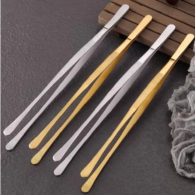 

30cm Stainless Steel Kitchen Tongs,Culinary Precision Tweezer Cooking Tongs for BBQ,Food Styling & Baking Decor Bar Tool