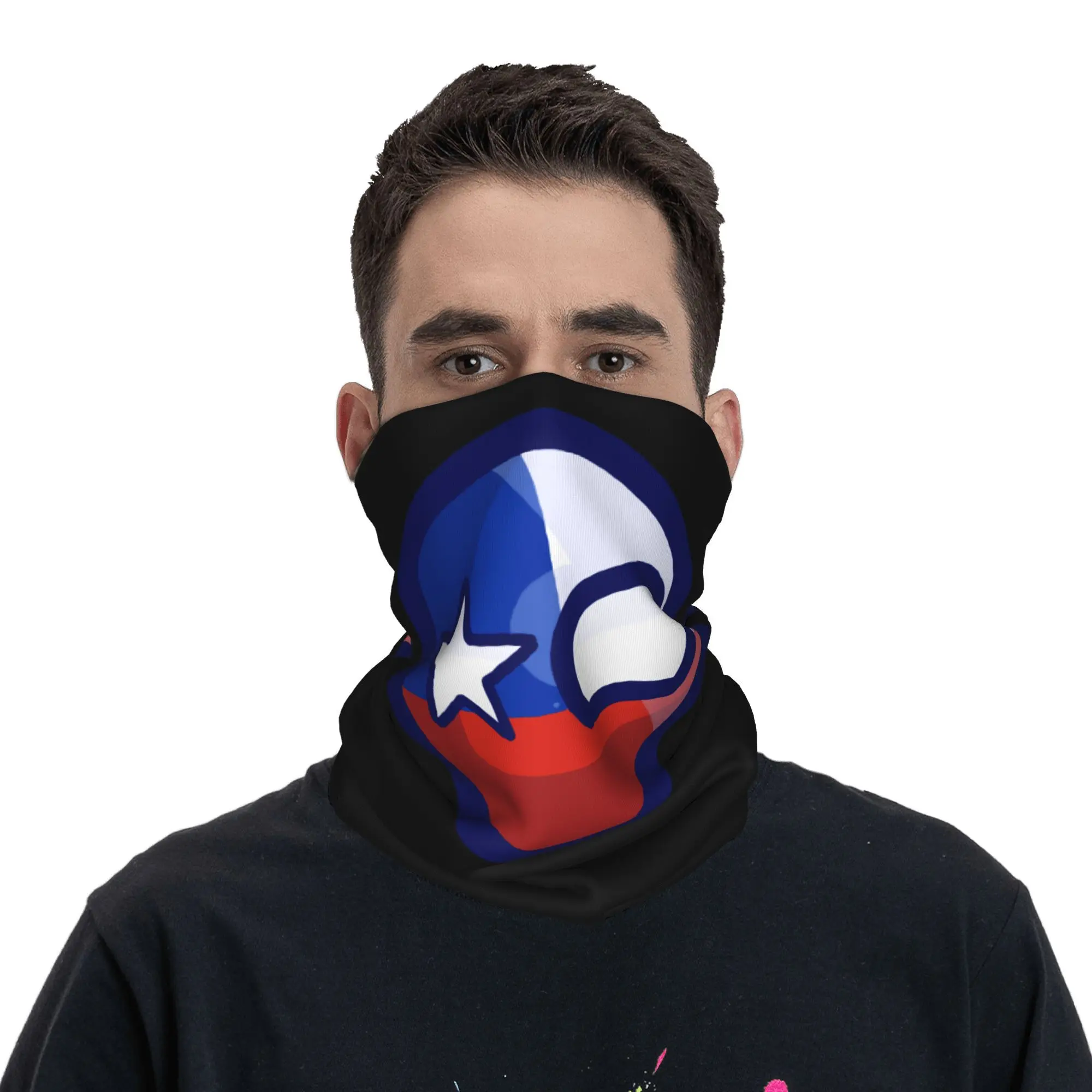 Custom Countryball Cartoons Bandana Neck Gaiter UV Protection Face Scarf Cover Men Women  Headband Tube Balaclava