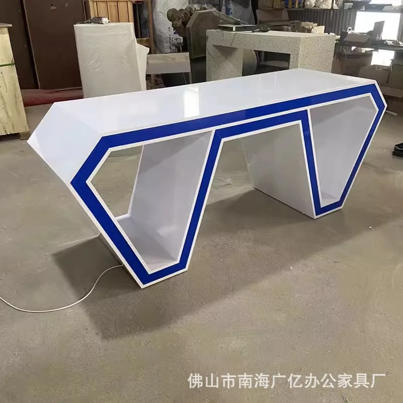 Customized. Paint Display Stand Technology Products Experience Table Display Table round Luminous Table Exhibiti